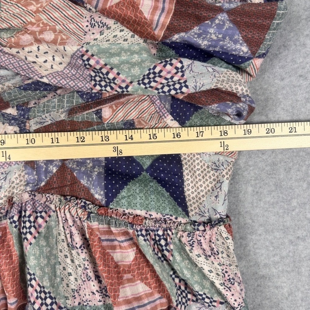American Eagle Patchwork Peasant Blouse Multicolo… - image 5